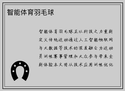 智能体育羽毛球